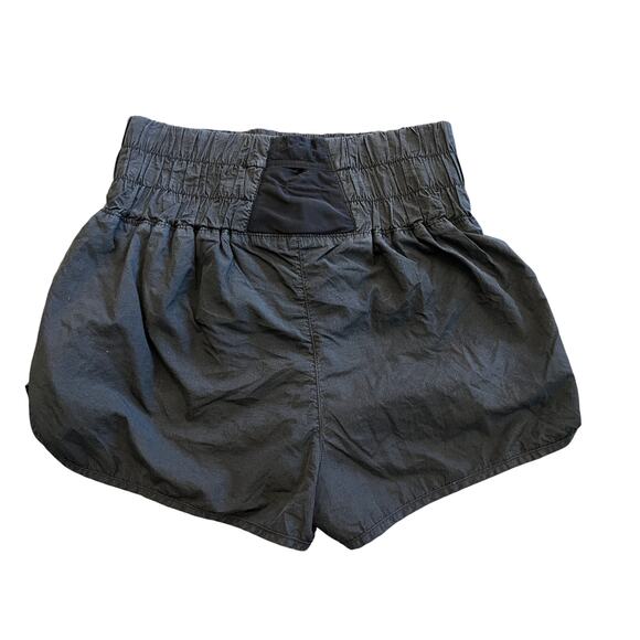 FP Movement by Free People Black Smocked Waist High Rise Run Shorts Size Medium - Picture 3 of 4